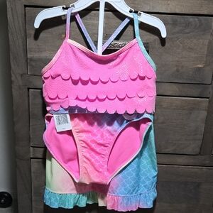 Pink and Multicolor Mermaid Kids Swim Set